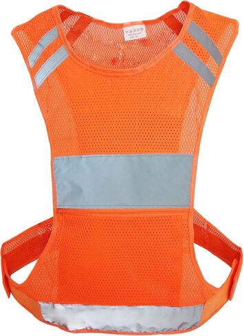QXGTOB Reflective Vest Running Gear Orange XL Adjustable 360° High Visible Safety Vest for Men Women Walking Cycling Night Cycling Hiking Jogging Dog Walking OXL in Saudi Arabia