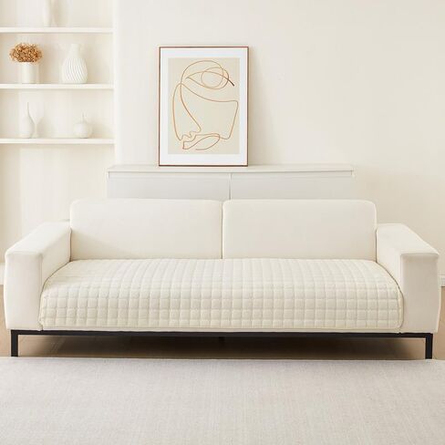 غطاء أريكة مقسم من JIAN YA NA، غطاء أريكة مضاد للانزلاق للحيوانات الأليفة والأطفال - أغطية أريكة واقية للأثاث لـ 3 وسائد للأريكة ذات المقعدين ومسند للذراع على شكل حرف L (قطعة واحدة فقط) in Kuwait