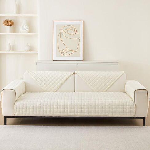 غطاء أريكة مقسم من JIAN YA NA، غطاء أريكة مضاد للانزلاق للحيوانات الأليفة والأطفال - أغطية أريكة واقية للأثاث لـ 3 وسائد للأريكة ذات المقعدين ومسند للذراع على شكل حرف L (قطعة واحدة فقط) in Kuwait