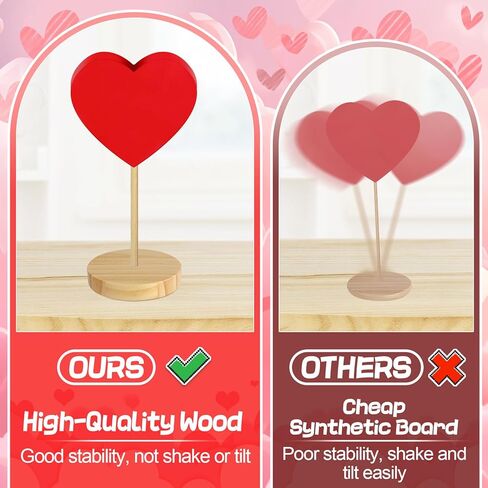 علامة خشبية على شكل قلب لعيد الحب، مجموعة مكعبات قلب ثابتة وطويلة، قابلة لإعادة الاستخدام لطاولة عشاء رومانسية عيد الحب، علامات زخرفية مركزية لغرفة المعيشة والمطبخ وديكور الذكرى السنوية للزفاف، 3 قطع in Kuwait