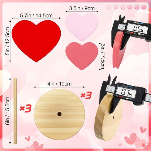 علامة خشبية على شكل قلب لعيد الحب، مجموعة مكعبات قلب ثابتة وطويلة، قابلة لإعادة الاستخدام لطاولة عشاء رومانسية عيد الحب، علامات زخرفية مركزية لغرفة المعيشة والمطبخ وديكور الذكرى السنوية للزفاف، 3 قطع in Kuwait