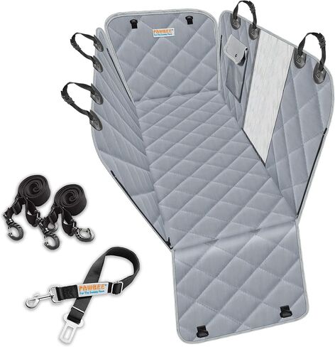 PAWBEE Dog Car Seat Covers - Nonslip Scratchproof Dog Car Seat Cover - Waterproof Back Seat Cover for Pets – SUV, Truck, Car Pet Hammock with Front Mesh Window - Heavy-Duty Car Seat Covers for Dogs in Kuwait