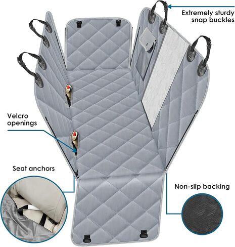 PAWBEE Dog Car Seat Covers - Nonslip Scratchproof Dog Car Seat Cover - Waterproof Back Seat Cover for Pets – SUV, Truck, Car Pet Hammock with Front Mesh Window - Heavy-Duty Car Seat Covers for Dogs in Kuwait