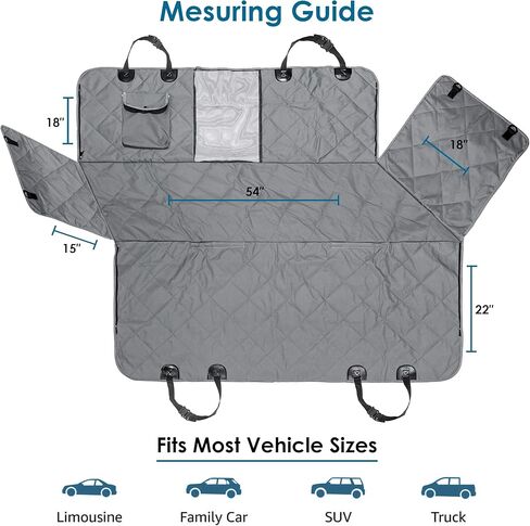 PAWBEE Dog Car Seat Covers - Nonslip Scratchproof Dog Car Seat Cover - Waterproof Back Seat Cover for Pets – SUV, Truck, Car Pet Hammock with Front Mesh Window - Heavy-Duty Car Seat Covers for Dogs in Kuwait