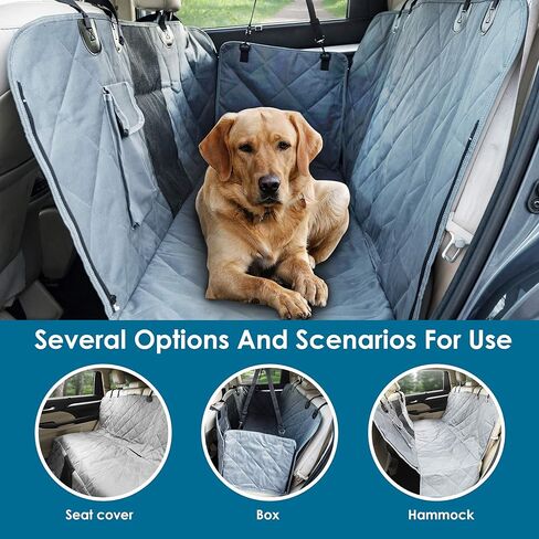 PAWBEE Dog Car Seat Covers - Nonslip Scratchproof Dog Car Seat Cover - Waterproof Back Seat Cover for Pets – SUV, Truck, Car Pet Hammock with Front Mesh Window - Heavy-Duty Car Seat Covers for Dogs in Kuwait