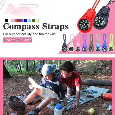 Mini Compass for Kids Compass Keychain，Button Compass Bulk kit，Paracord Hiking Survival Small Compasses，Kids Scout Compass. in Kuwait