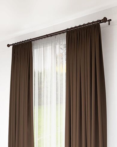 مساحة الصندوق 1 بوصة قضبان ستائر مزدوجة، 66 إلى 120 بوصة قضيب ستائر متداخل للنوافذ مع الأقواس والأجهزة، تيجان اليقطين + نهاية نمط الغطاء النهائي ORB in Kuwait