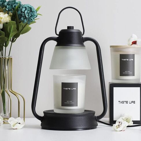 RimRockProducts - Lamp + Candle Warmer - Black Candle Warmer Lamp - Dimable Candle Lamp - 2 Bulbs Included - Compatible with Jar Candles - Candle Melter Scent Distributor Lamp - Lanturn in Saudi Arabia