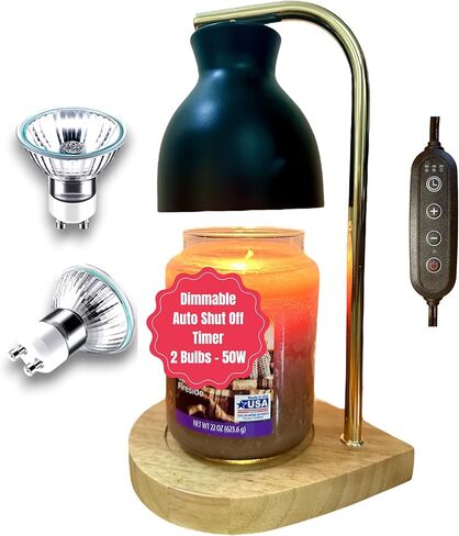 مصباح شمعة أسود أكثر دفئًا مع مؤقت، سخان مصباح شمعة قابل للتعتيم لشموع الجرة مع مؤقت إيقاف تلقائي، سخان شمعة المصباح العلوي متوافق مع شموع يانكي الكبيرة، سخان كهربائي لطيف يذوب الشمع in Kuwait