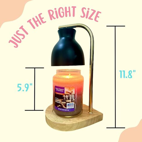 مصباح شمعة أسود أكثر دفئًا مع مؤقت، سخان مصباح شمعة قابل للتعتيم لشموع الجرة مع مؤقت إيقاف تلقائي، سخان شمعة المصباح العلوي متوافق مع شموع يانكي الكبيرة، سخان كهربائي لطيف يذوب الشمع in Kuwait