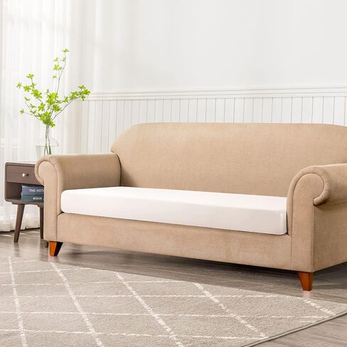 SUBRTEX Leather Cushion Covers Waterproof Breathable Sofa Seat Slipcpvers for 2-3-4 Seaters Stretch Replacement for Furniture Protector (3 Pack, Chocolate) in Saudi Arabia
