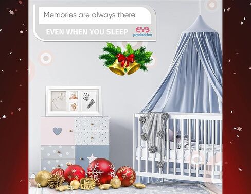 Baby Handprint and Footprint Keepsake Frame-Clean Touch Ink Pad and Clay The Cute Way to Photo Your Baby's Growth Large-Fits Twins Newborn for Boy & Girl-Baby Registry or in Kuwait