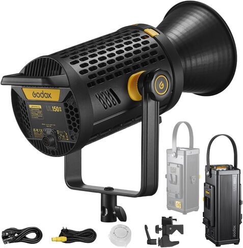 Godox UL150II مصباح فيديو LED صامت، 160 وات 71700Lux 5600K ضوء مستمر LED فائق الهدوء، CRI 96+ مصباح LED احترافي مع تأثيرات FX للتحكم في تطبيق بلوتوث لتسجيل أفلام الفيديو in Saudi Arabia