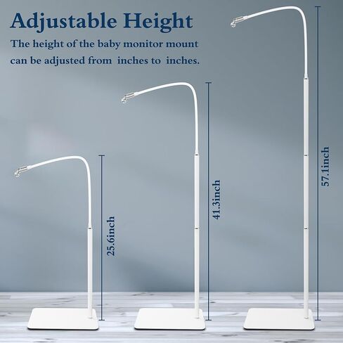 Baby Monitor Mount for 1.9-4.1'' Wide Monitor (Infant Optics DXR-8 ect.), Adjustable Height Baby Monitor Floor Stand Holder with 3 Mounts for Cameras with 1/4 Threaded Connection/ Calabash Hole Indoor in Kuwait