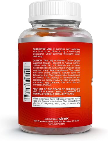 Nutrinix Fiber and Prebiotic Gummies for Adults, 90 Gummy Chews, Support Digestive Health, GI Tract Balance, and Regularity, Non-GMO and Gluten Free, Natural Fruit Flavors - Single Pack in Saudi Arabia