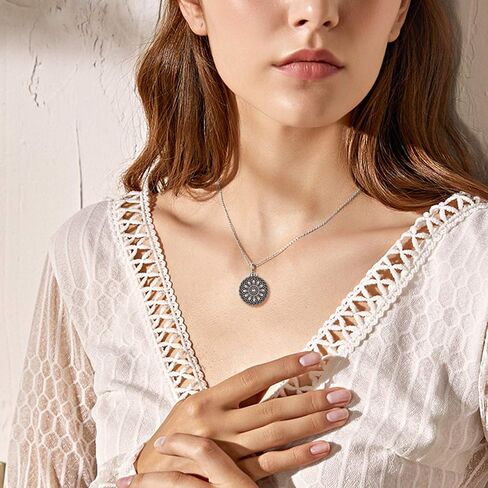 YFN Sterling Silver Sunflower Urn Necklace for Ashes Rose Flower Cremation Jewelry for Ashes in Saudi Arabia