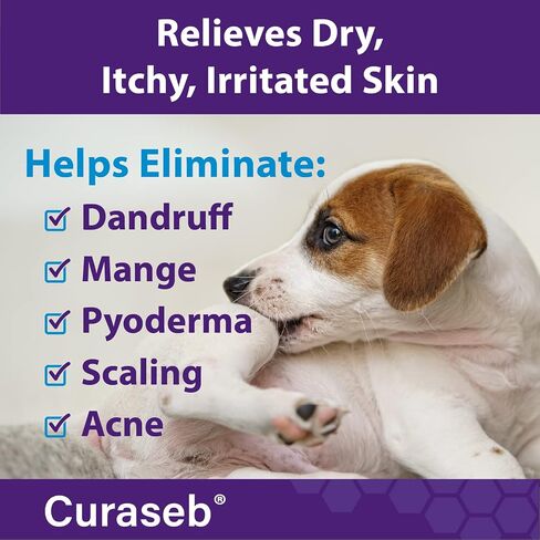 Curaseb Benzoyl Peroxide Dog Shampoo – Relieves Dandruff, Scaling, Scratching and Folliculitis, Veterinary Strength Formula in Saudi Arabia