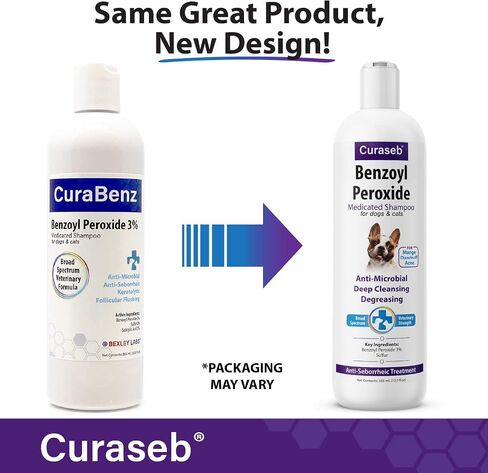 Curaseb Benzoyl Peroxide Dog Shampoo – Relieves Dandruff, Scaling, Scratching and Folliculitis, Veterinary Strength Formula in Saudi Arabia