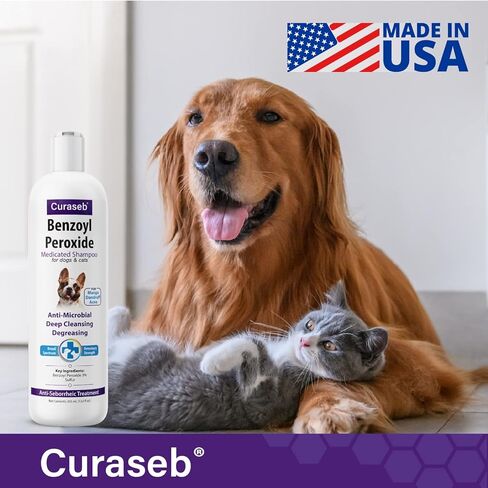 Curaseb Benzoyl Peroxide Dog Shampoo – Relieves Dandruff, Scaling, Scratching and Folliculitis, Veterinary Strength Formula in Saudi Arabia