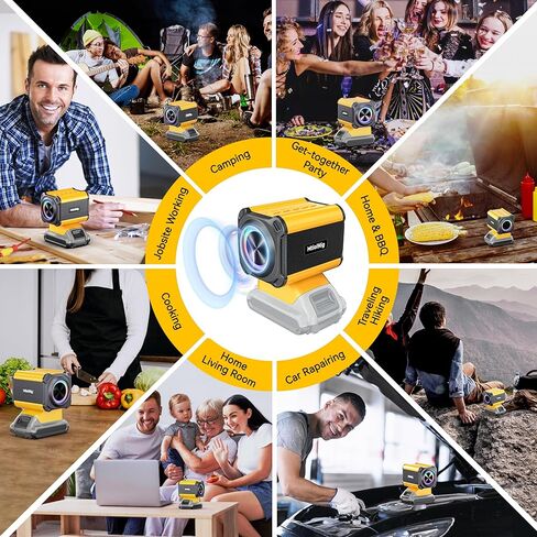 مكبر صوت بلوتوث محمول لبطارية ديوالت 18 فولت/20 فولت، مكبر صوت ستيريو 20 وات لأداة ديوالت 20 فولت مع شحن USB، مكبرات صوت بلوتوث خارجية مزدوجة لموقع العمل والتخييم والمنزل والحفلات (بدون بطارية) in Kuwait