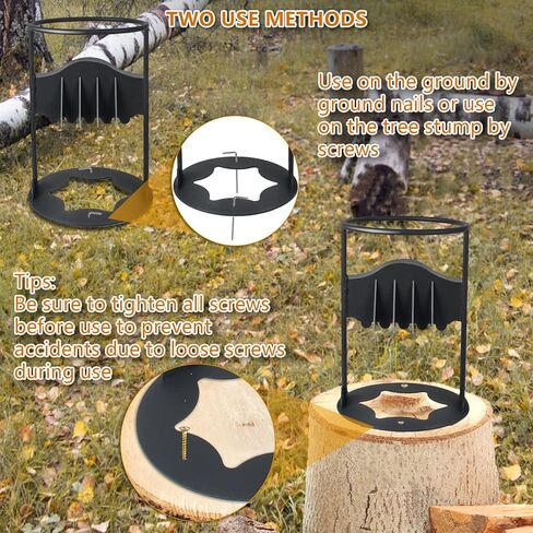 DEDU 11'' X 16'' XXL Kindling Splitter for Wood 10 LBS, Cast Iron Firewood Splitter with 8LB Sledge Hammer & Cover, Upgraded Manual Log Splitters for Firewood Could Accomodate Larger Logs in Kuwait