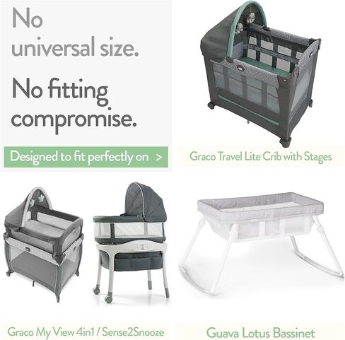 ملاءة سرير ترافيل لايت متوافقة مع مهد الأطفال ترافل لايت من جريكو مع مراحل - تناسب تمامًا مرتبة 50.8 سم × 76.2 سم بدون تكتل، قطن جيرسي ناعم دافئ - الغابة in Kuwait
