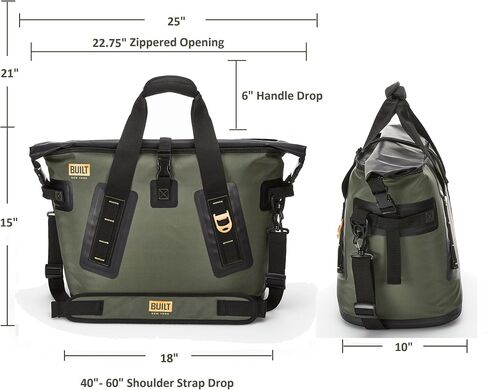 BUILT Large Welded Soft Portable Cooler with Wide Mouth Opening - Insulated and Leak-Proof Olive 5213958 in Kuwait