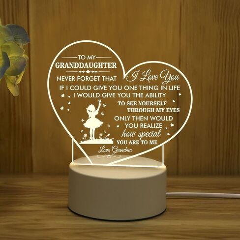 Myfihu Granddaughter Night Light هدايا حفيدة من الجدة، هدايا الجدة لعيد ميلاد الحفيدة، عيد الميلاد، التخرج، عيد الشكر، الجدة حفيدة بقيادة مصباح TNL6 in Kuwait