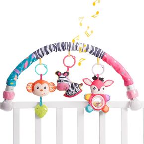 Koty Baby Stroller Arch Toy - Car Seat Toys for babies 0-6 months,Activity Arch toy with Play Accessories, Sensory Travel Crib Bouncer Bassinet Toys for Toddler Boy Girl 0 3 6 9 12 24 Months (Aminial)