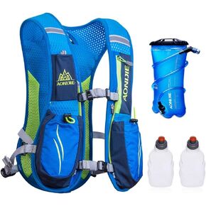 سترة جري AONIJIE Hydration Packs سعة 5.5 لتر مع حقيبة ظهر Marathoner Hydro لخزان المثانة سعة 2 لتر
