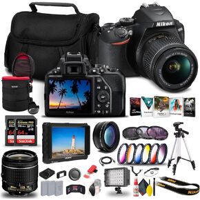 Nikon D3500 DSLR Camera with 18-55mm Lens (1590) + 4K Monitor + 2 x 64GB ExtremePro Card + 2 x EN-EL14a + Corel Software + Pro Tripod + Case + Filter Kit + More - International Model (Renewed) in Saudi Arabia