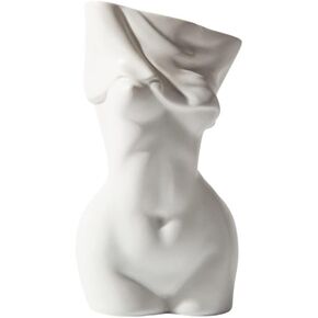 Mila Moya Ceramic Flower Vase | 8in x 4in | Modern Female Body Vase | Woman Shape Vase for Home Décor (White) in Saudi Arabia