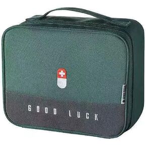 ايلسانج شنطة اسعافات اولية فارغة، شنطة طبية للسفر والتخييم والمشي لمسافات طويلة، شنطة طبية عائلية بسعة كبيرة (مقاس L، اخضر) in Kuwait