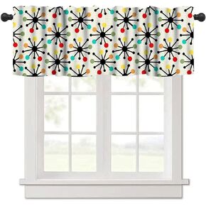 Geometric Curtain Valance for Windows Gray Modern Rod Pocket Valance Window Treatments 1 Panel Abstract Beach Short Curtains for Kitchen Windows Bathroom Bedroom 54 x 18 inch in Kuwait