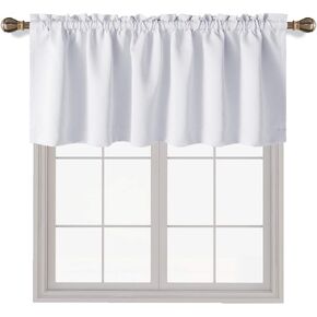 LORDTEX Burgundy Valances for Windows - Thermal Insulated Room Darkening Kitchen Curtain Valances Rod Pocket Bathroom Valances for Living Room Bedroom Cafe, 1 Panel, 42 x 18 Inch in Kuwait