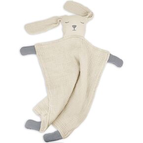 Lulu moon Baby Security Blanket for Unisex, Cotton Muslin Baby Lovey, Soft & Breathable Lovie Baby Gifts for Boys and Girls, 15 * 12 Inch (Cream)