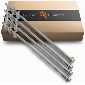 GROUNDGRABBA برغي في وتد الخيمة للرمال والأرضيات السائبة | مسامير أرضية مرساة أرضية مدفوعة بمثقاب ممتاز| 2X جراوند جرابا برو II in Kuwait