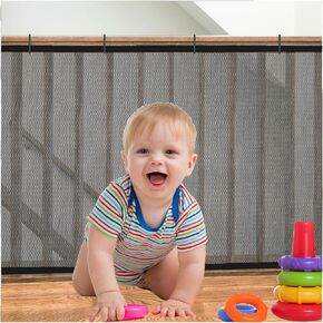 Banister Guard for Baby, Balcony Netting for Pets, 10ft x 3ft, Baby Safety Stairs Rail Net Provides Your Baby with a Environment, Baby Stair Net Fit for Child, Small Pet, Toy - Black