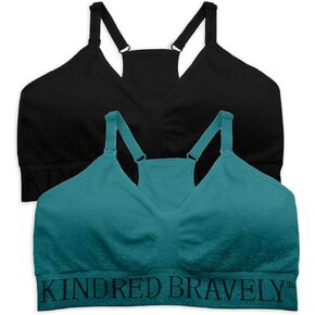 مجموعة حمالة الصدر الرياضية Kindred Bravely المكونة من قطعتين بدون استخدام اليدين (أسود وأزرق مخضر، X-Large) in Kuwait