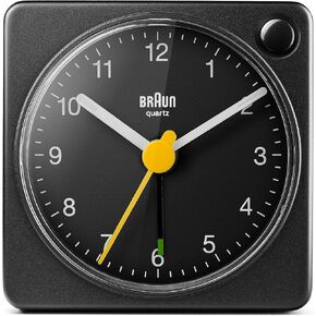 Braun Classic Black Travel Analogue Alarm Clock Home Gift Bundle with Snooze and Light, Compact Size, Quiet Quartz Movement, Crescendo Beep Alarm in Black, Model BC02XB (2 Pack) in Saudi Arabia