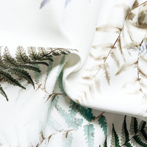 ستائر مطبخ منزلية من Valea بطول 45 بوصة بألوان مائية ربيعية وأوراق خضراء ونباتات بيضاء قصيرة لغرفة المعيشة والحمام وطبقات معالجة النوافذ الصغيرة، لوحتان in Kuwait