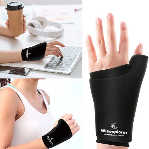 Wisexplorer Soft Gel Wrist Ice Pack, Reusable Cold & Hot Hand Therapy Wrap, Pain Relief Sleeve for Hand Injuries,Carpal Tunnel,Arthritis,Tendonitis, Tenosynovitis, Swelling & Bruises (Black) in Kuwait