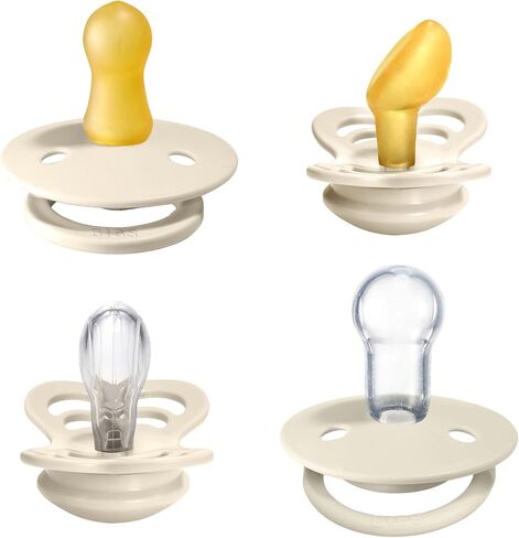 BIBS Pacifiers – Try-it Collection | Includes Colour, De Lux, Couture and Supreme Pacifiers | BPA-Free Natural Rubber & Silicone | Made in Denmark | Ivory | 0 to 6 Months in Saudi Arabia