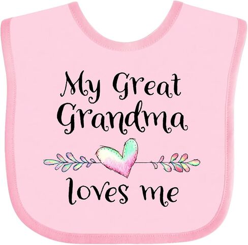 inktastic My Great Grandma Loves Me- Heart Great Grandchild Baby Bib in Kuwait