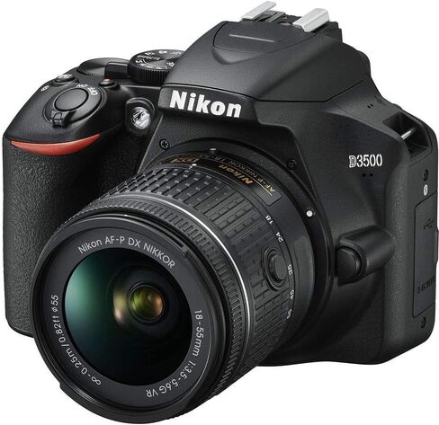 كاميرا Nikon D3500 DSLR مع عدسة 18-55 ملم (1590) + شاشة 4K + 2 بطاقة ExtremePro سعة 64 جيجابايت + 2 x EN-EL14a + برنامج Corel + حامل ثلاثي القوائم Pro + حقيبة + مجموعة مرشح + المزيد - الطراز العالمي (متجدد) in Saudi Arabia