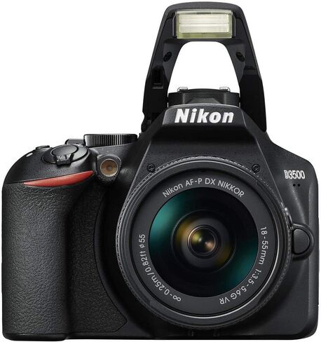 كاميرا Nikon D3500 DSLR مع عدسة 18-55 ملم (1590) + شاشة 4K + 2 بطاقة ExtremePro سعة 64 جيجابايت + 2 x EN-EL14a + برنامج Corel + حامل ثلاثي القوائم Pro + حقيبة + مجموعة مرشح + المزيد - الطراز العالمي (متجدد) in Saudi Arabia