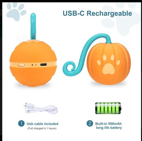 Ankilo Newest Smart Interactive Cat Ball Toys Cat Toys Ball with Cat Teasing Stick USB Rechargeable Pet Toy with Colorful Led Light Five Modes Voice Control Adjustable Speed in Kuwait