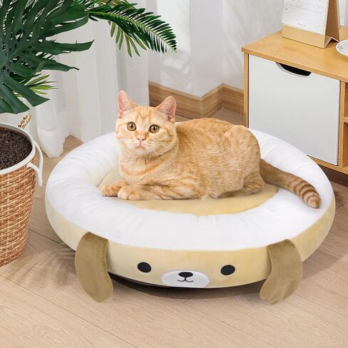 Dog Bed-Super Soft Dog Bed for Small Medium Dogs,21IN Pet Bed for Cat Dog,Ultrasoft Cozy Calming Dog Bed with Non-slip Bottom,Donut Pet Bed for Puppy Dog Cat in Kuwait