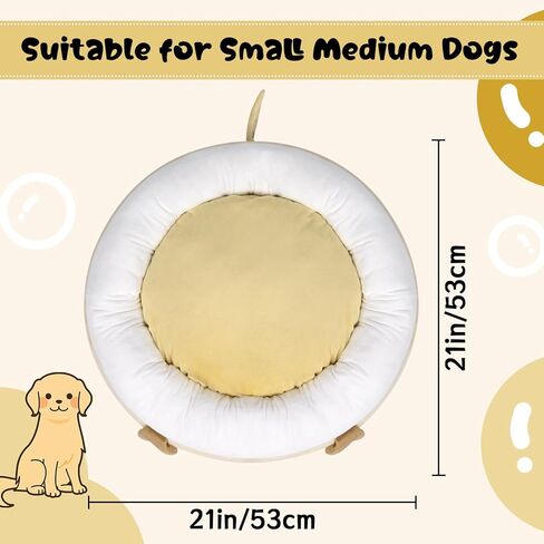 Dog Bed-Super Soft Dog Bed for Small Medium Dogs,21IN Pet Bed for Cat Dog,Ultrasoft Cozy Calming Dog Bed with Non-slip Bottom,Donut Pet Bed for Puppy Dog Cat in Kuwait