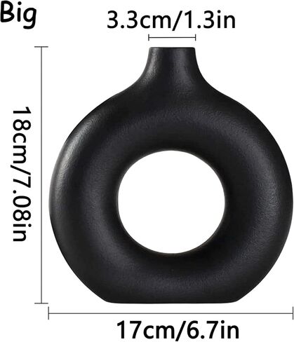 مزهرية سيراميك بيضاء - لديكور المنزل الحديث، مزهريات زهرة بامباس مستديرة غير لامعة على طراز بوهو إنس الشمالي البسيط لحفلات الزفاف وطاولة العشاء وغرفة المعيشة وغرفة النوم والمكتب، مزهرية - هدية تزيينية in Kuwait